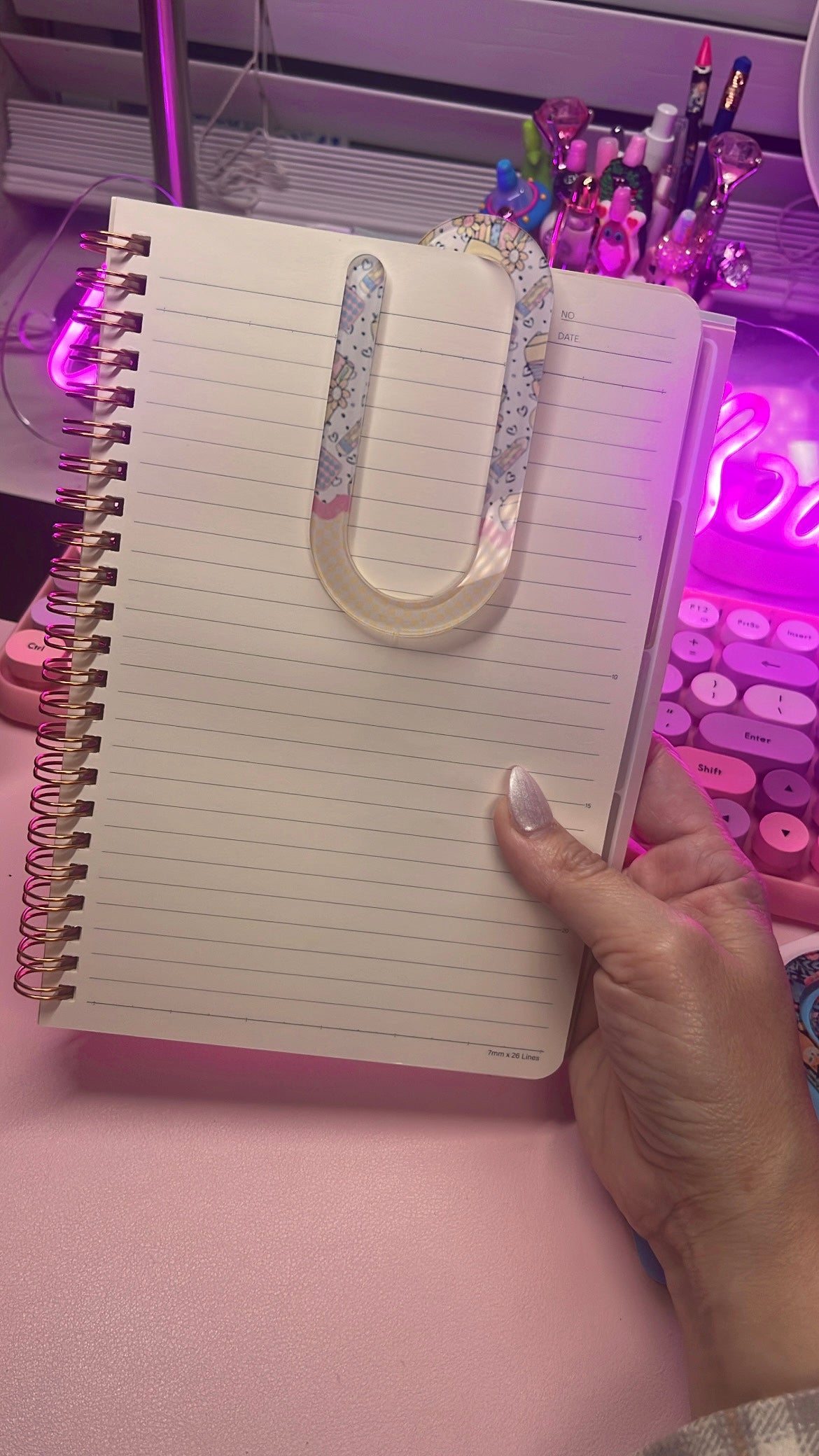 School supplies themed jumbo paperclip