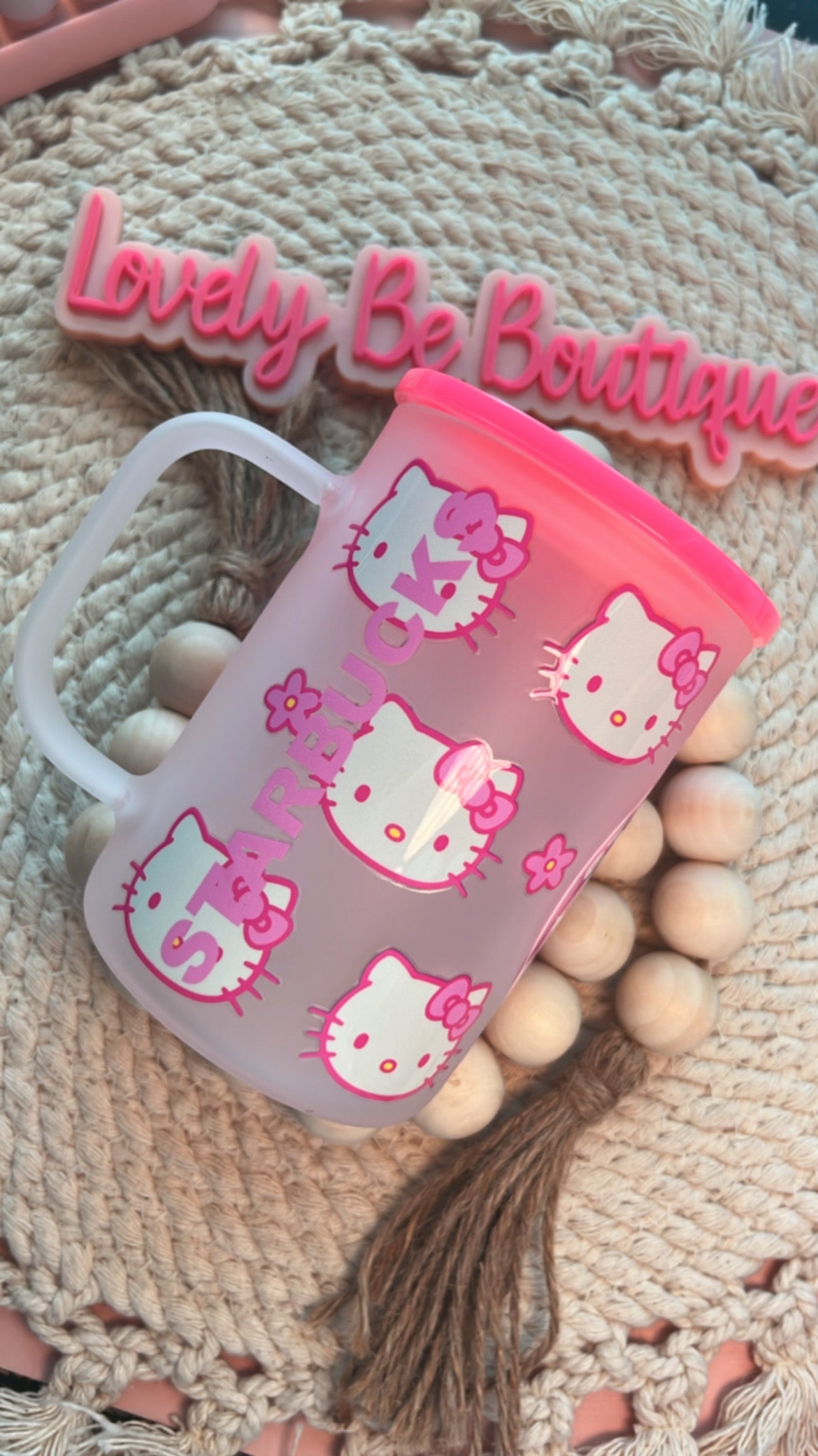 Hot pink coffee frosted mug