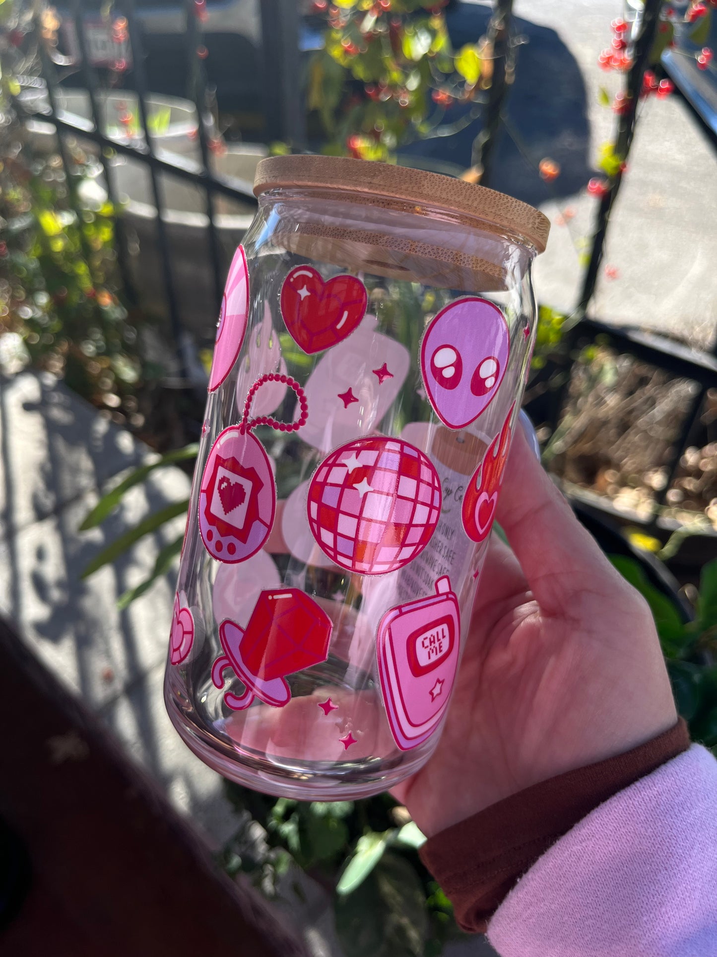  90’s Nostalgia Valentine’s Day glass cup 
