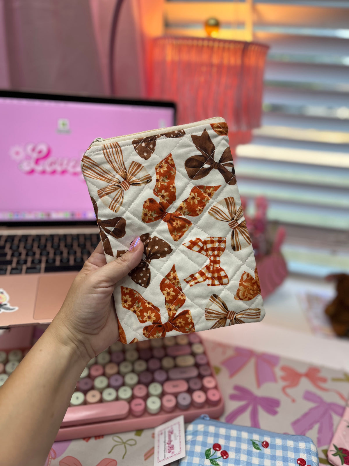 Fall bows zipper pouch