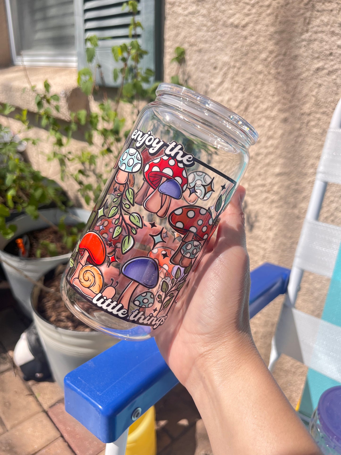 Enjoy the little things glass cup