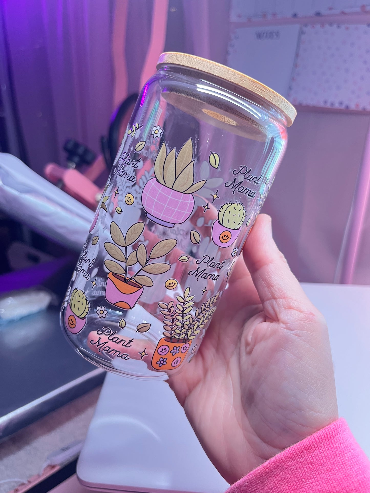 Plant Mama glass cup