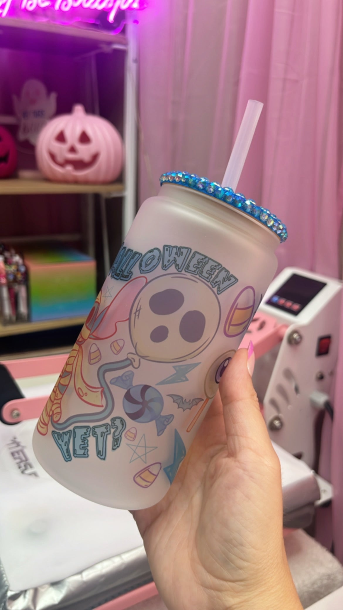 Blue Zombie glass libby cup