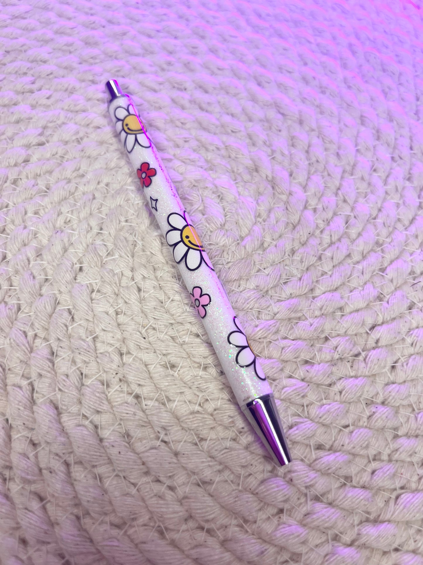 Glitter pen/ Cute Daisies ink pen
