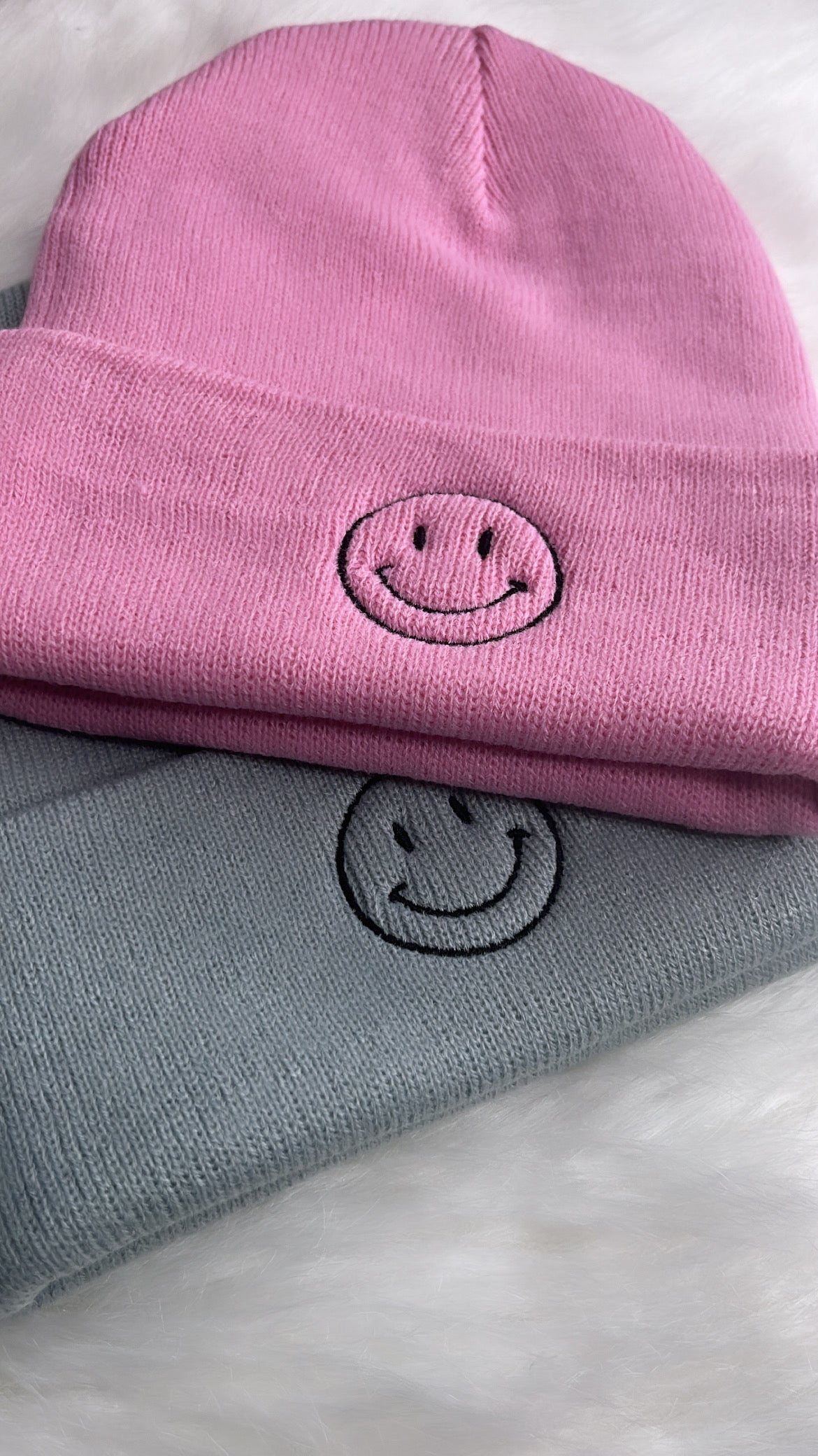 Smiley face beanies
