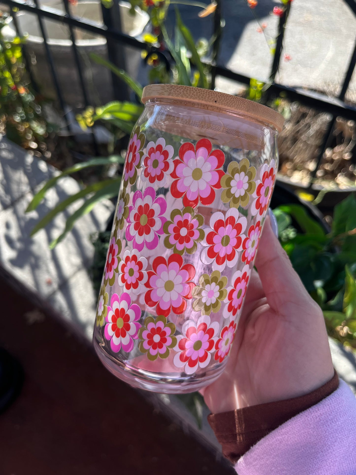 Groovy flower glass cup 