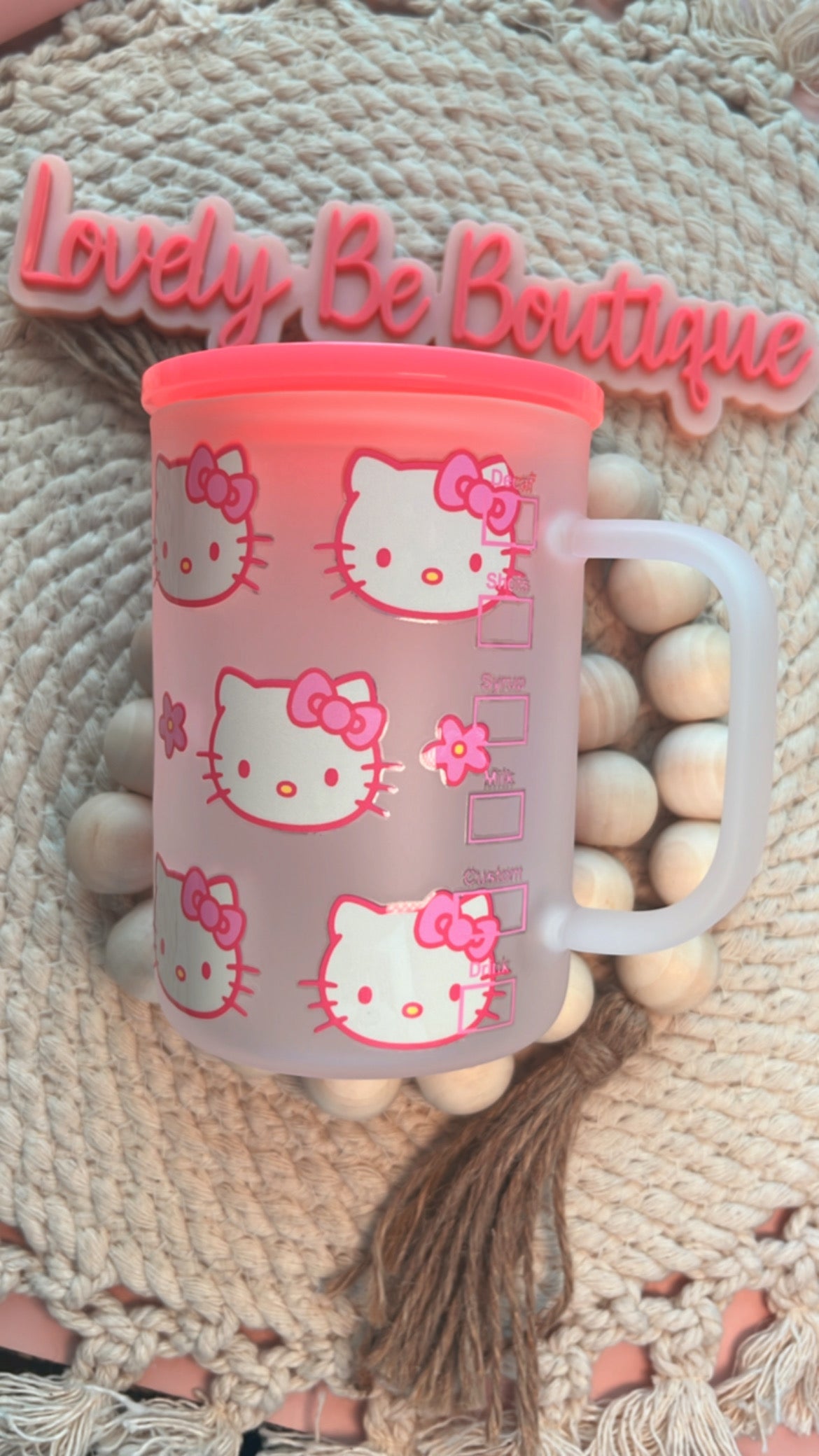 Hot pink coffee frosted mug