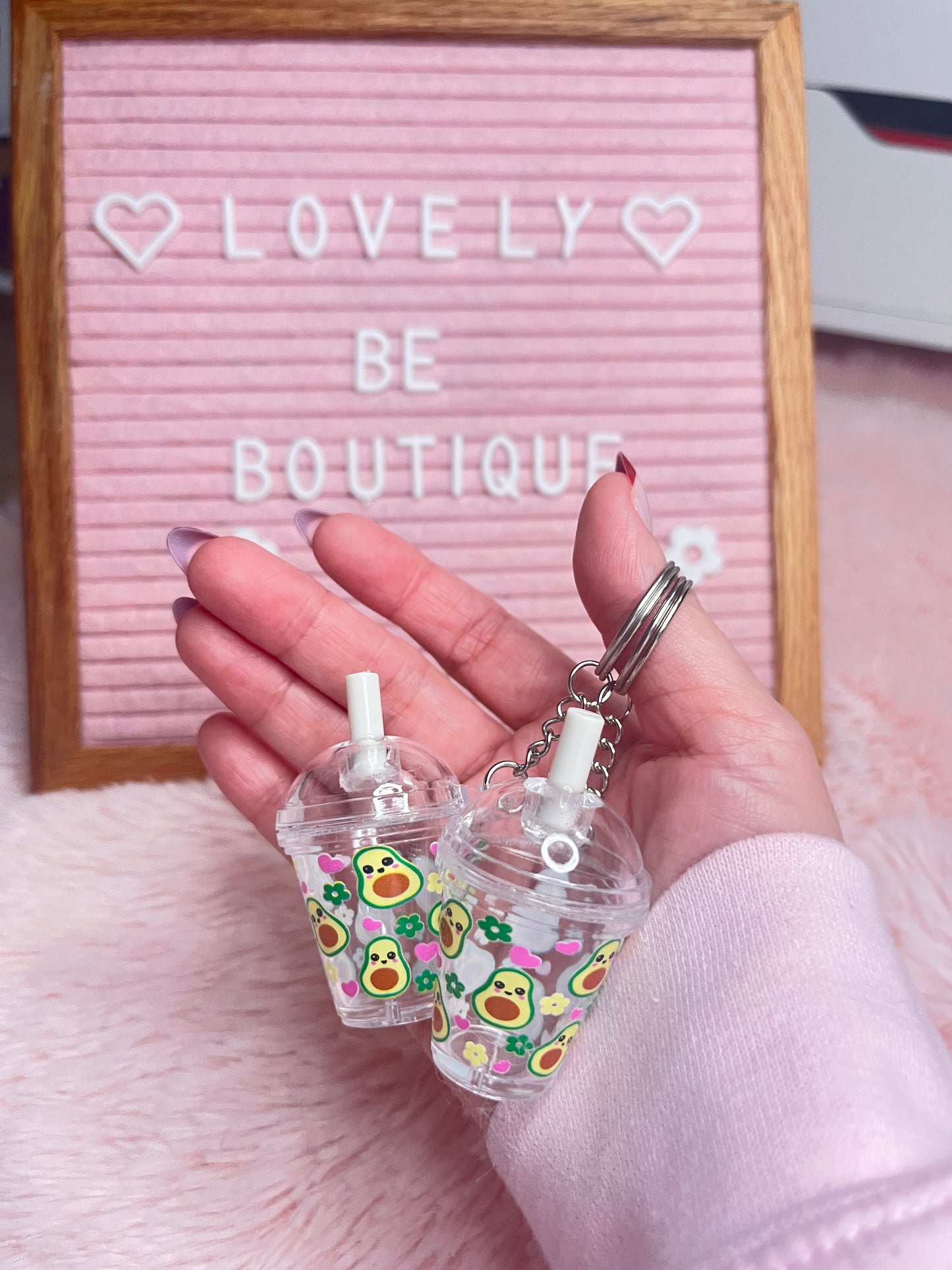 Avocado coffee cup keychain