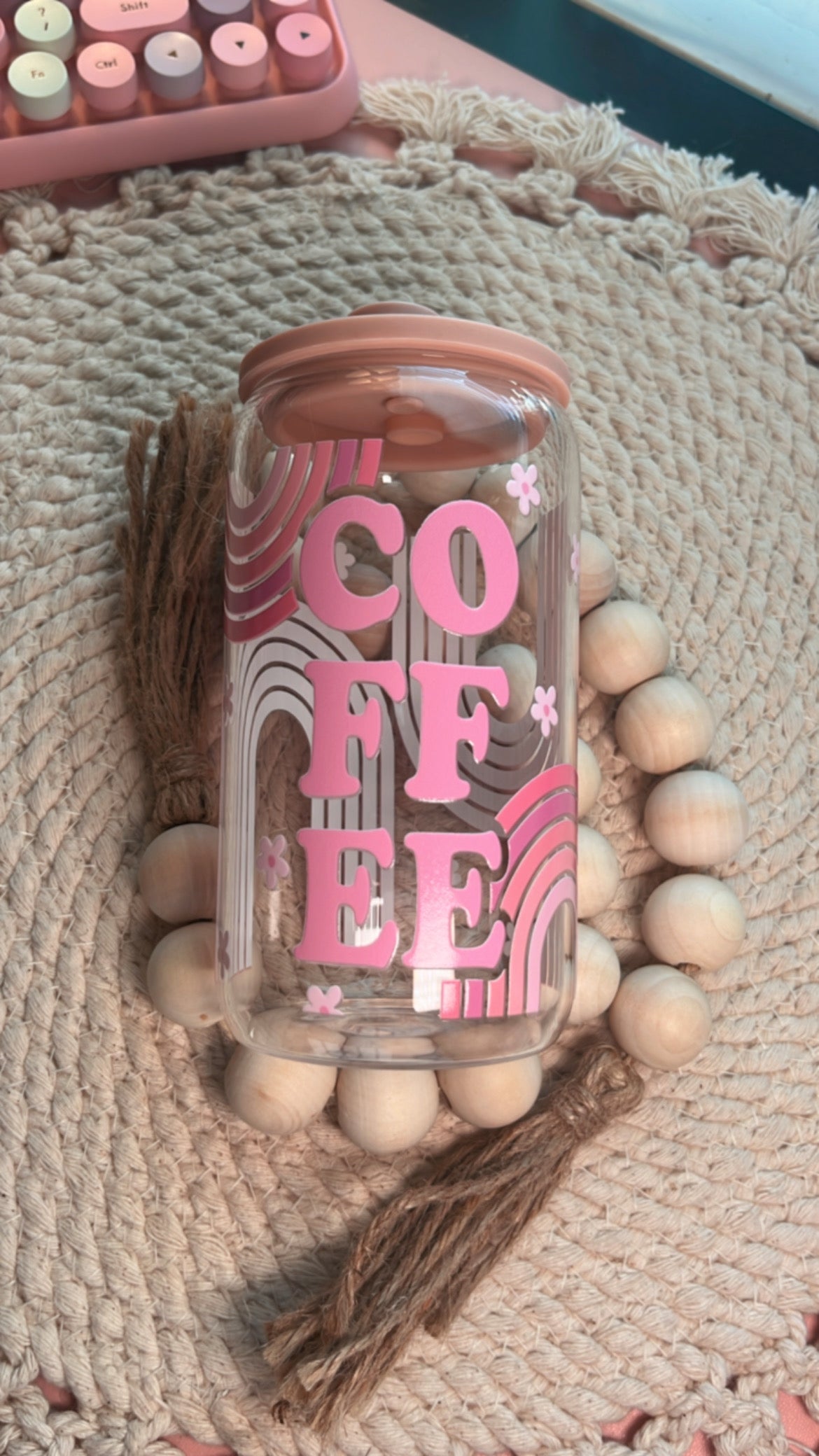 Pink Rainbow coffee cup
