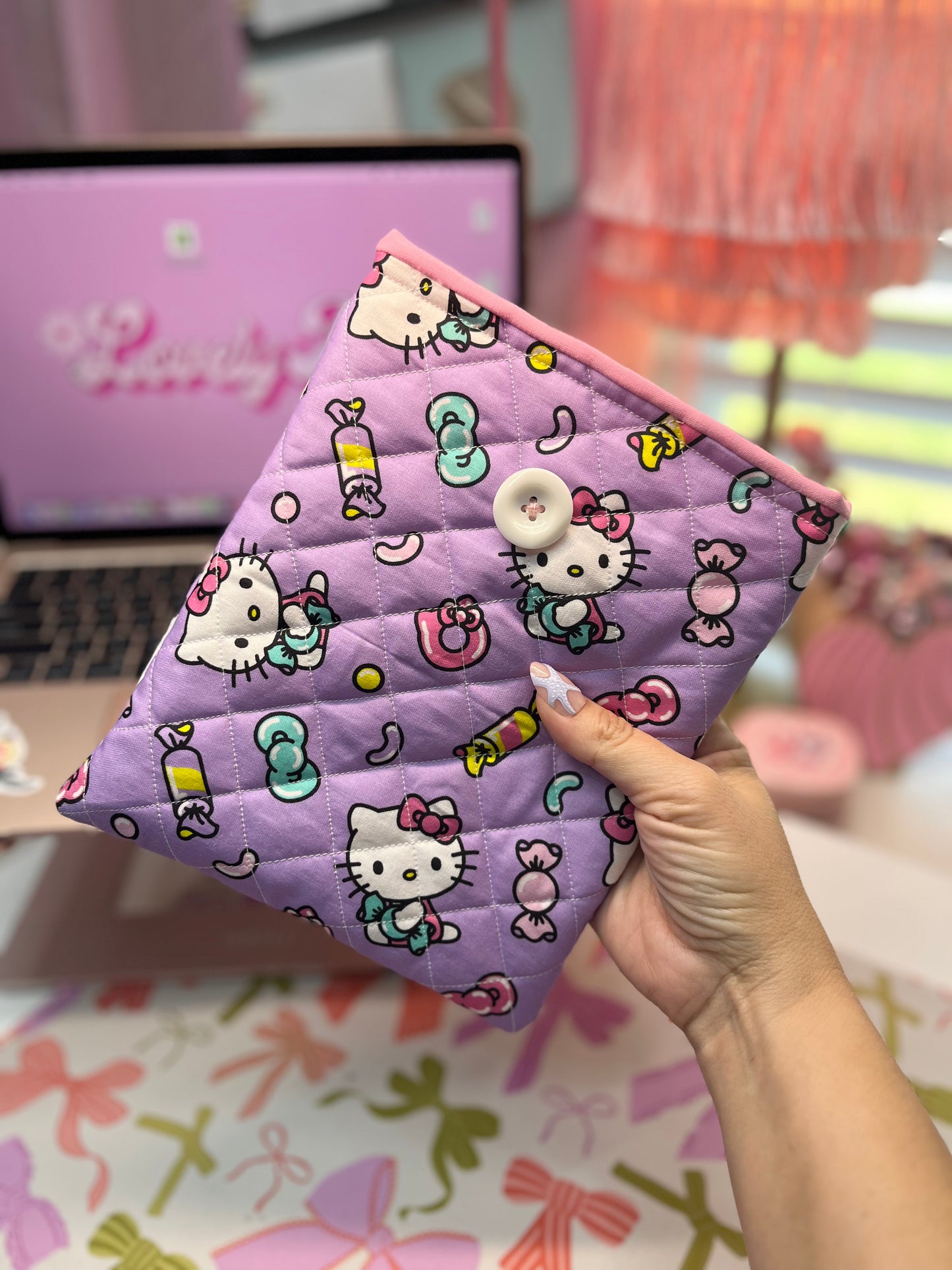 Purple kitty kindle sleeve