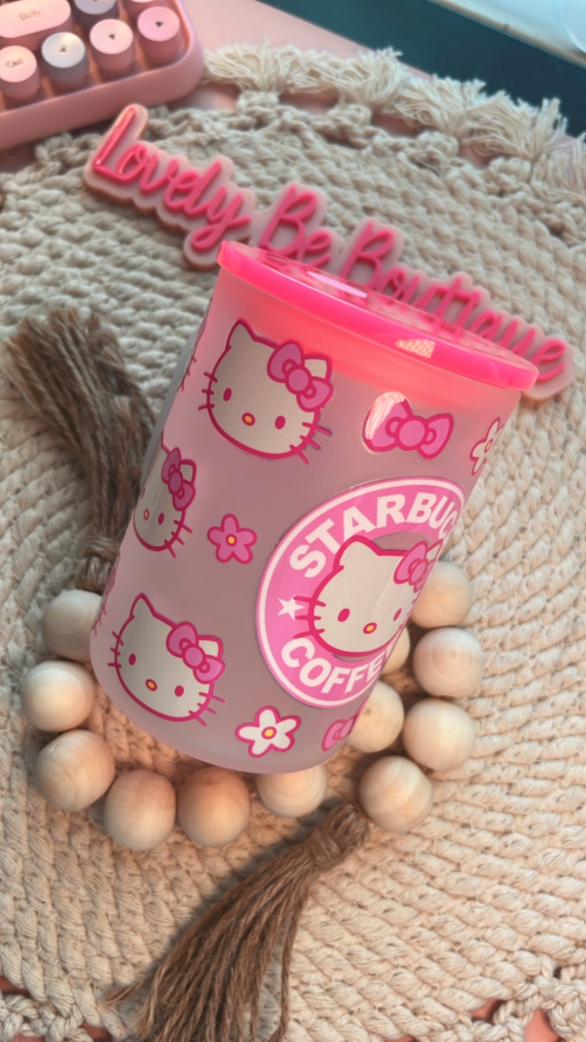 Hot pink coffee frosted mug