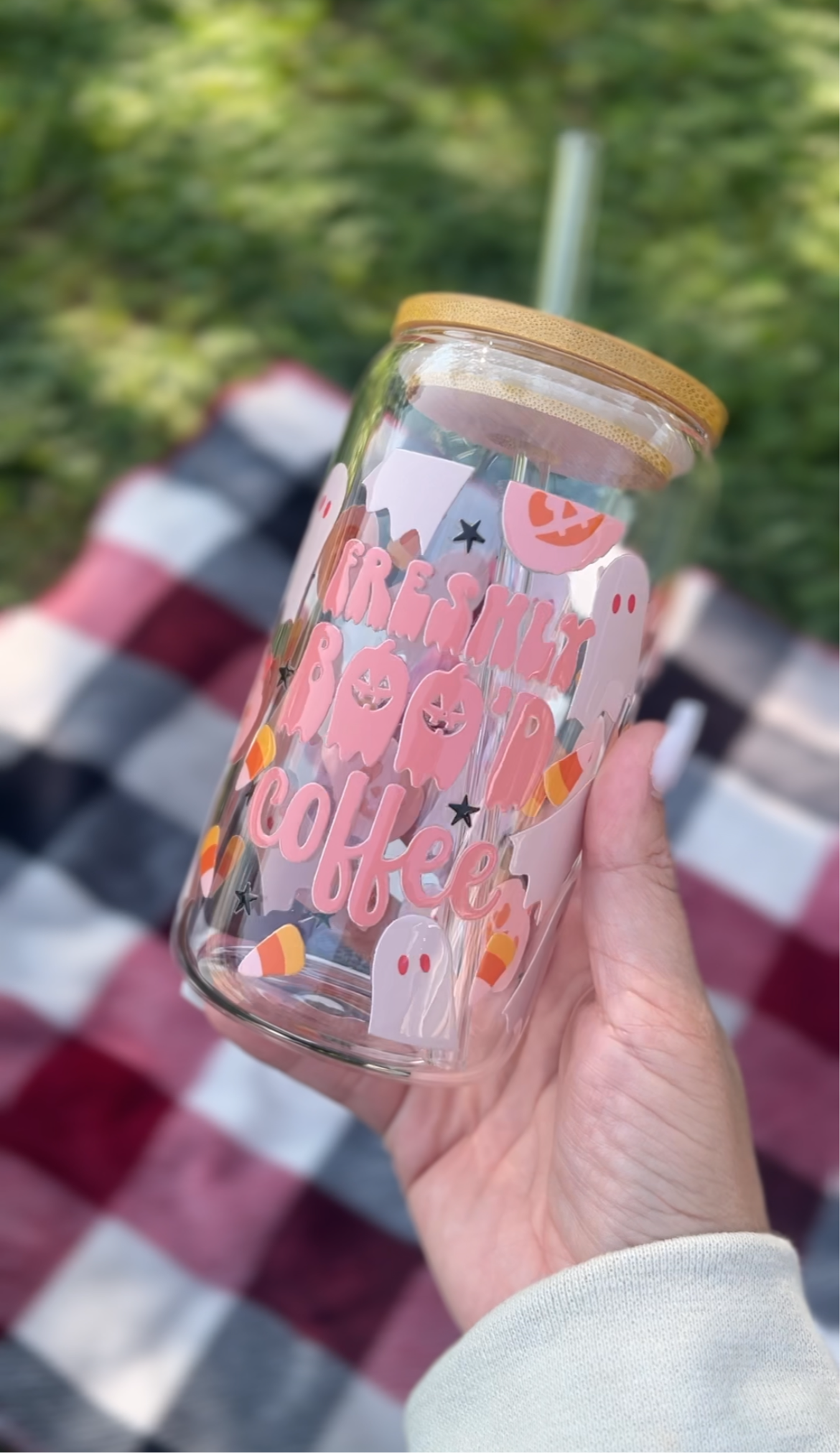 Freshly Boo'd coffee glass cup