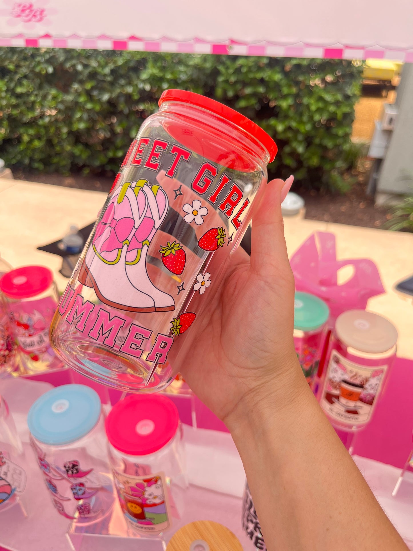 Sweet Girl Summer boots glass cup