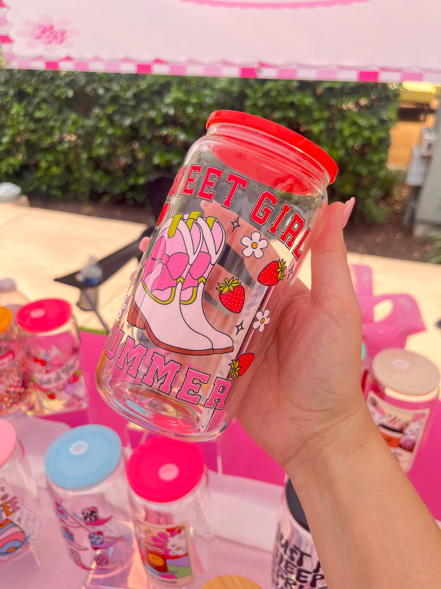 Sweet Girl Summer boots glass cup