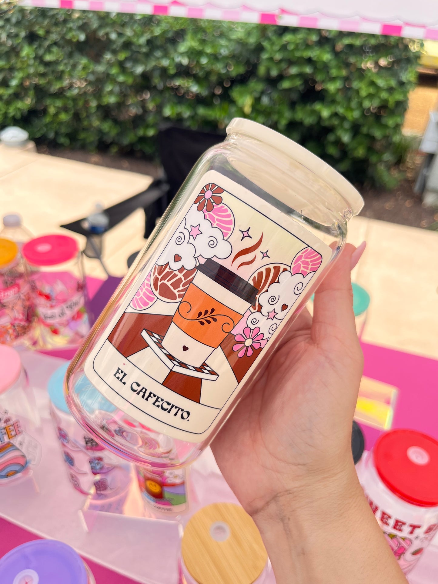 El Cafecito glass cup