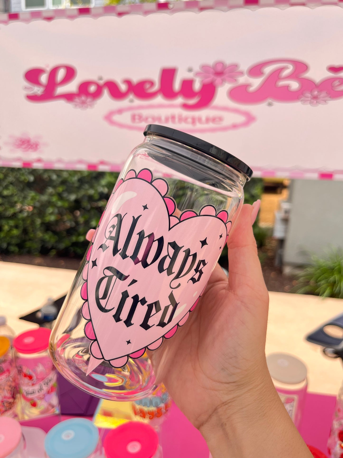 Always tired glass cup