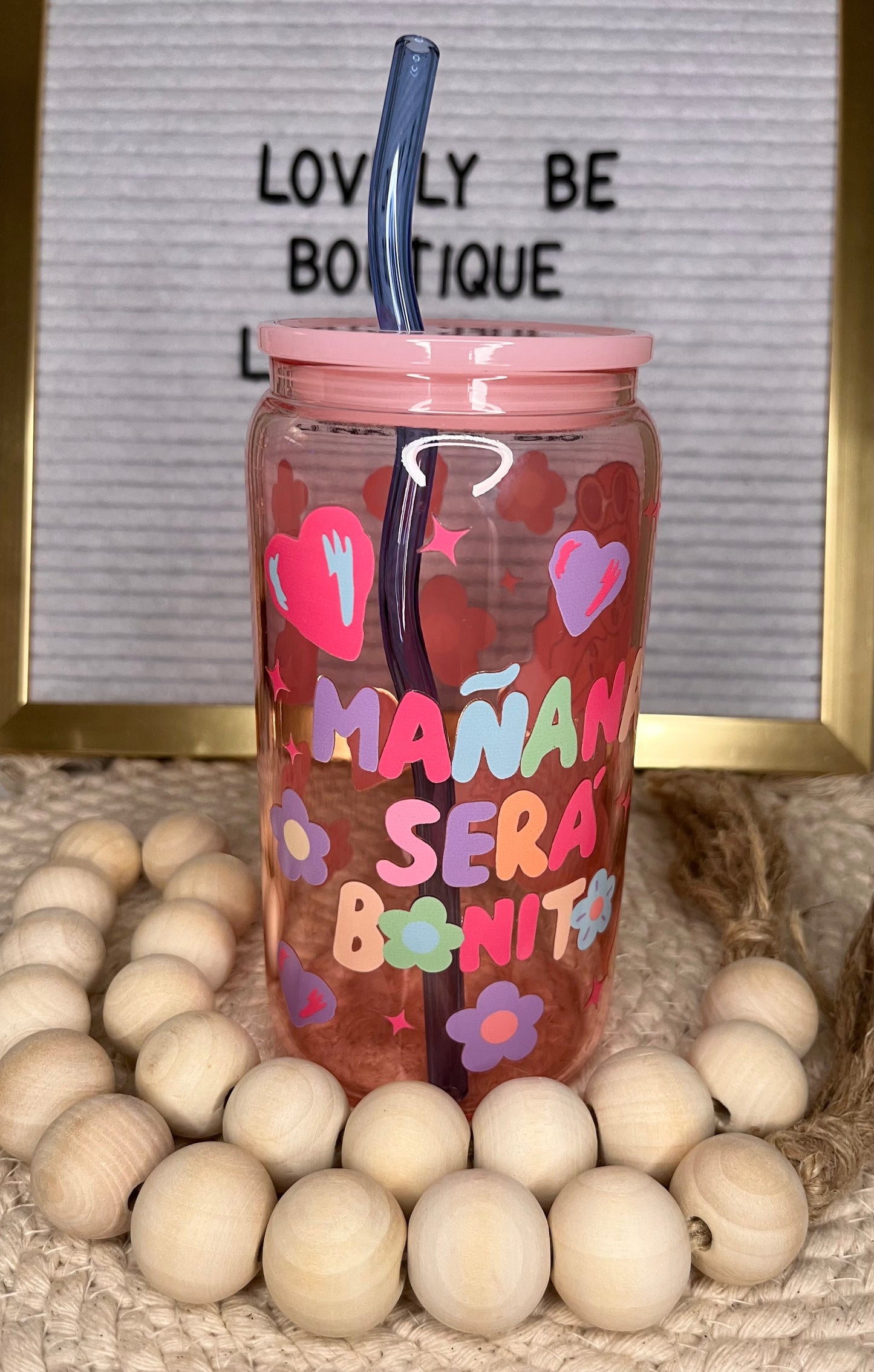 Pink Bonita glass cup BUNDLE