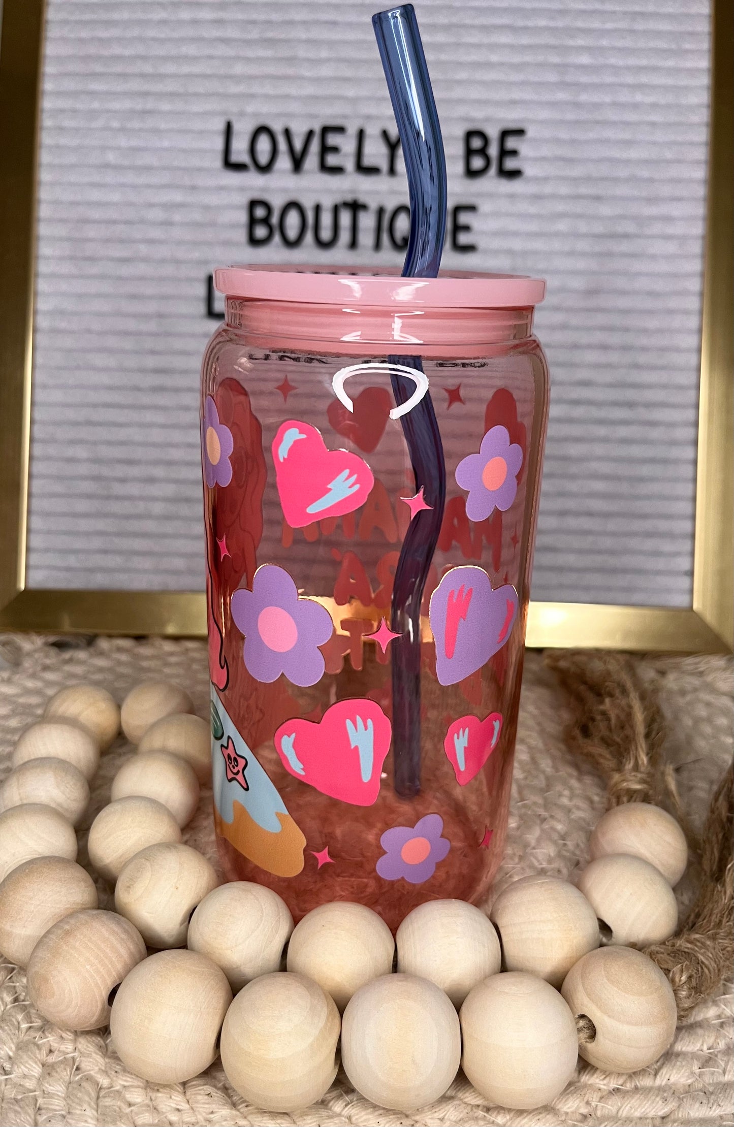 Pink Bonita glass cup BUNDLE