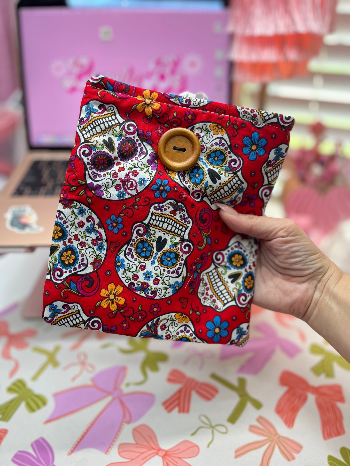 Red sugar skull kindle sleeve