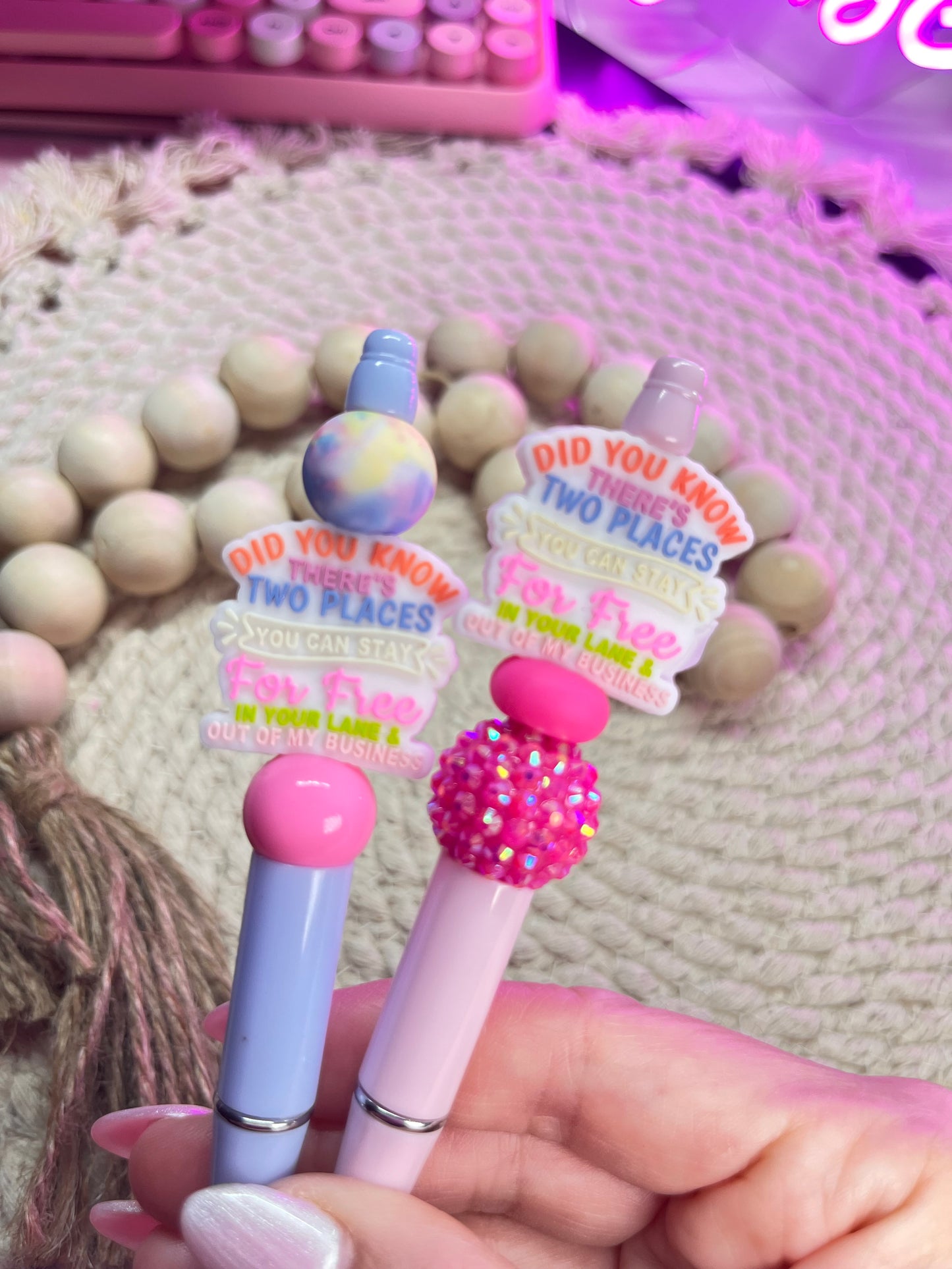 Stay in your lane beaded pens