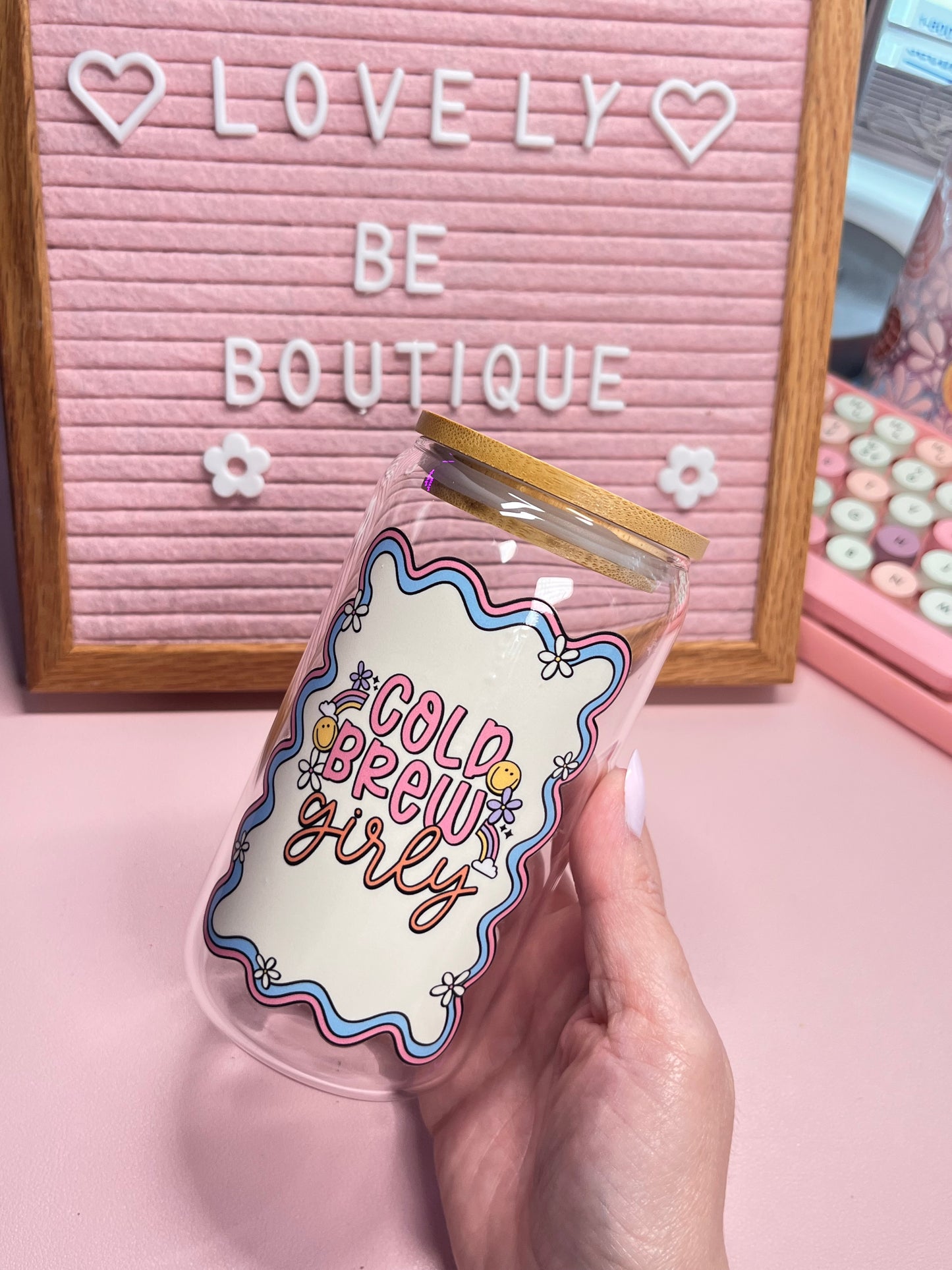 Cold Brew Girly glass libby cup