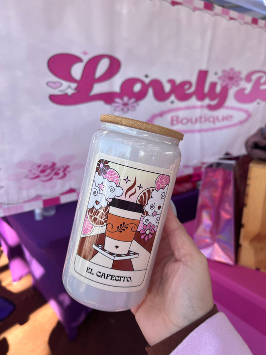 El Cafecito glass cup