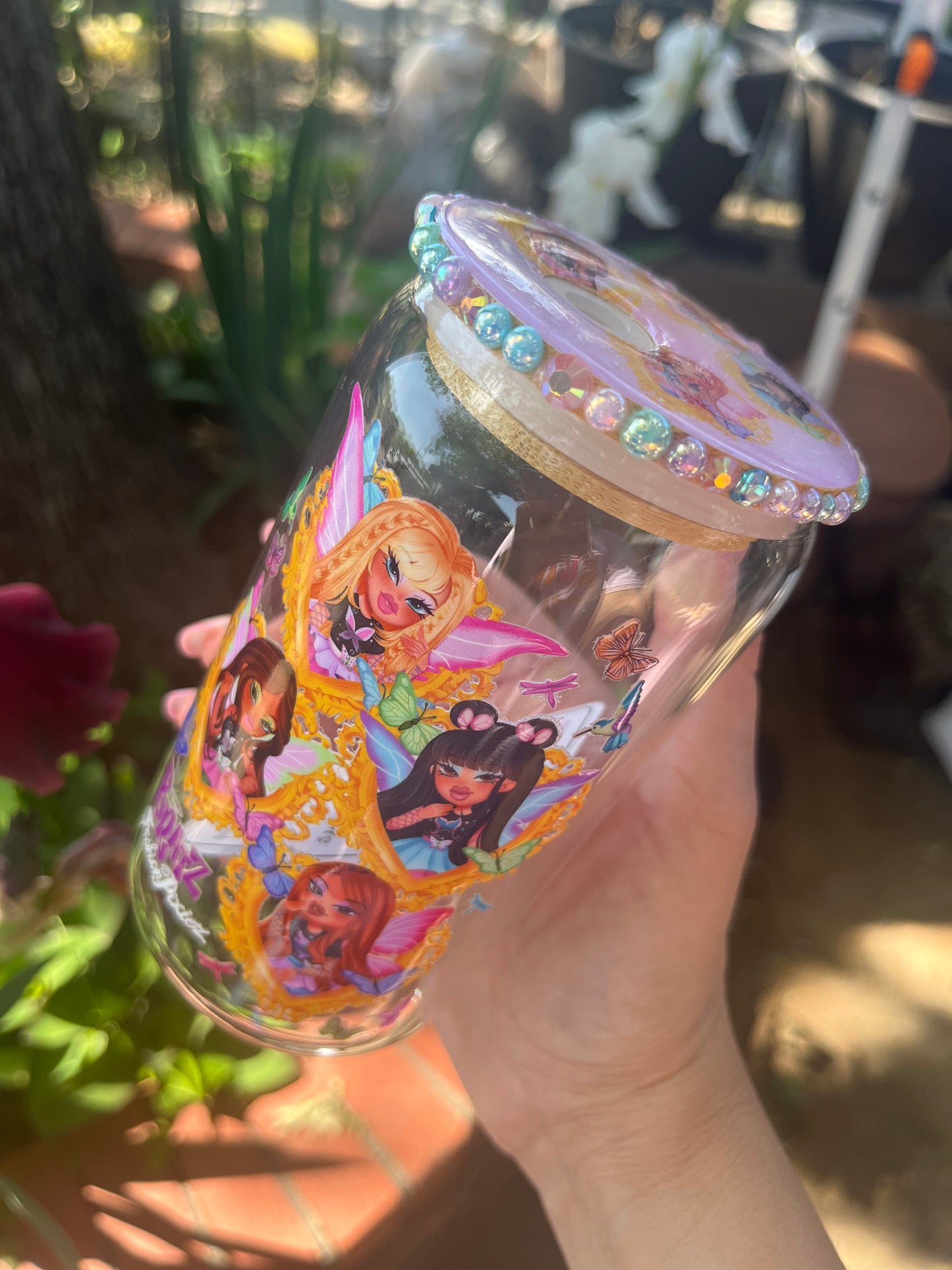 Girly girls glass cup ( Bratz)