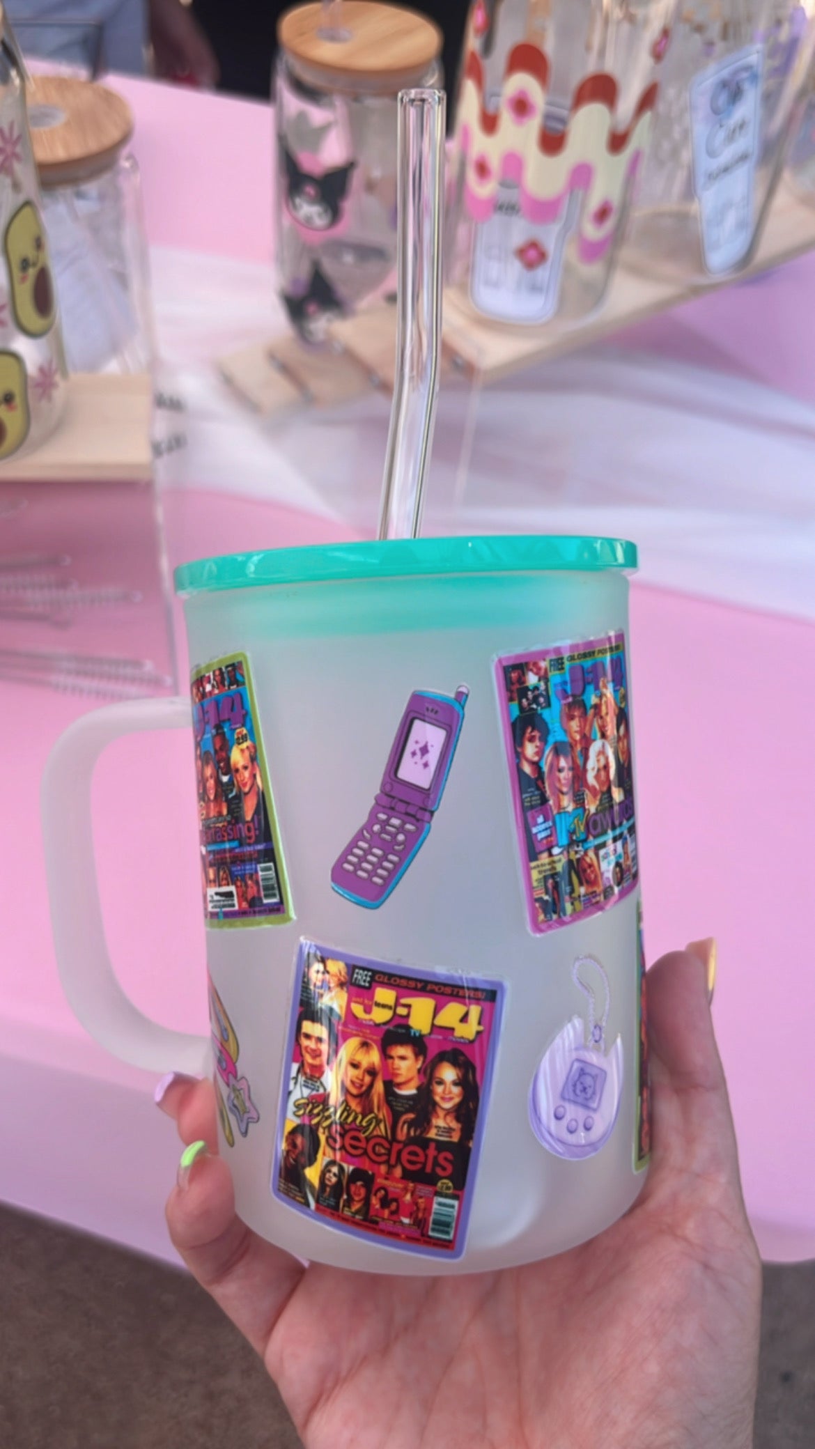 Lizzie girl frosted glass mug/ OOPSIE CUP!