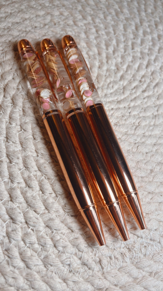 Concha snowglobe twist pen (Rose Gold)