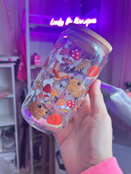 Enchanted frogs glass cup