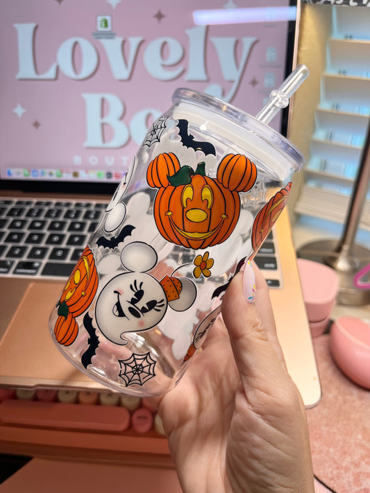 Cute pumpkin & ghost acrylic cup