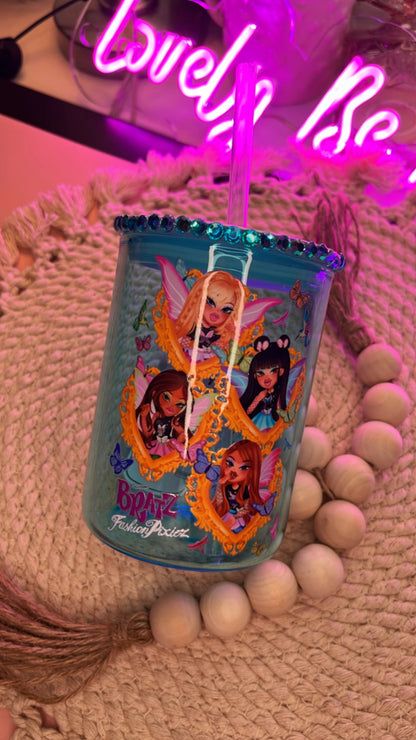 Cool girlz blue/bling glass mug bundle