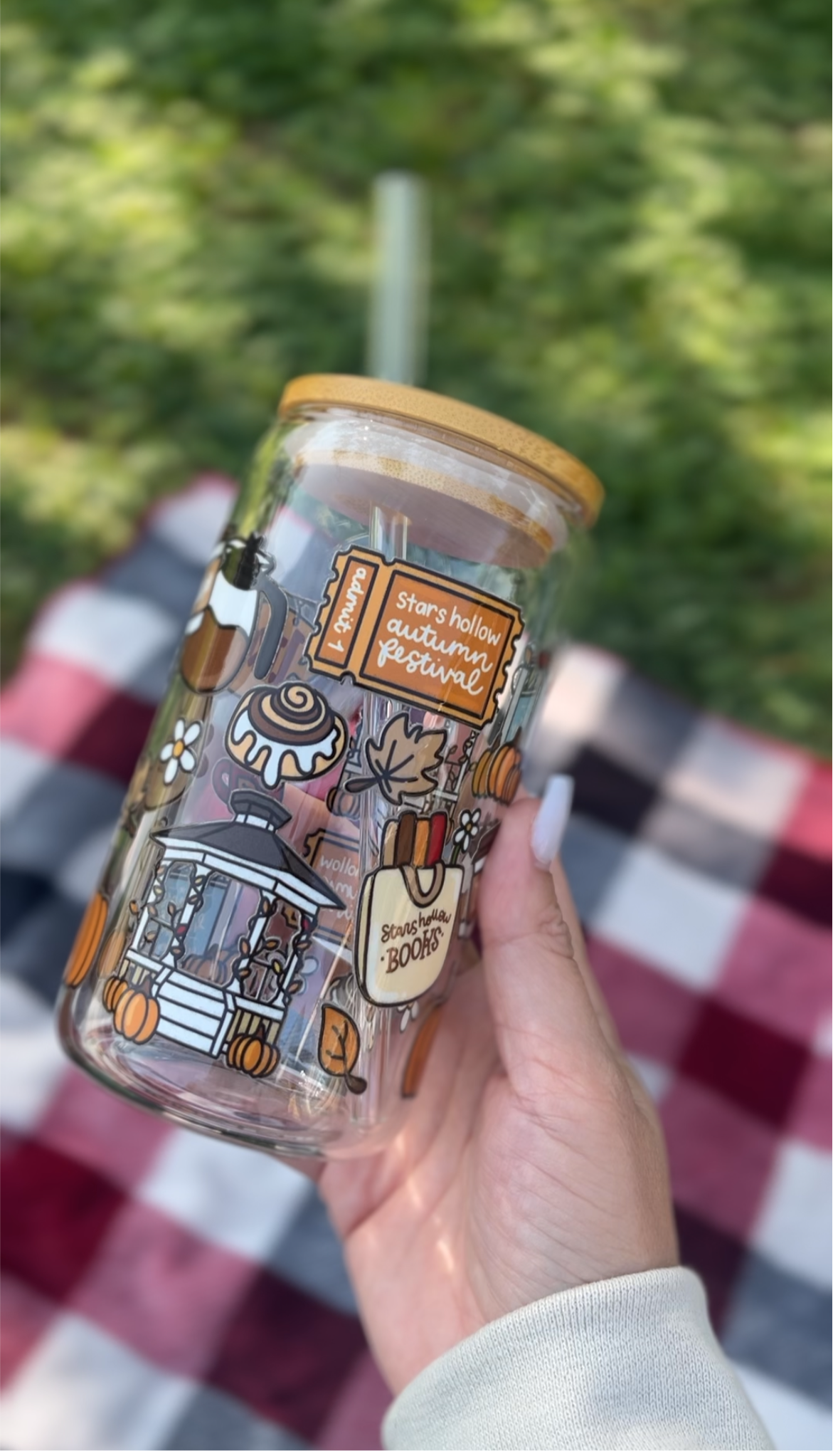Stars Hollow vibes glass cup