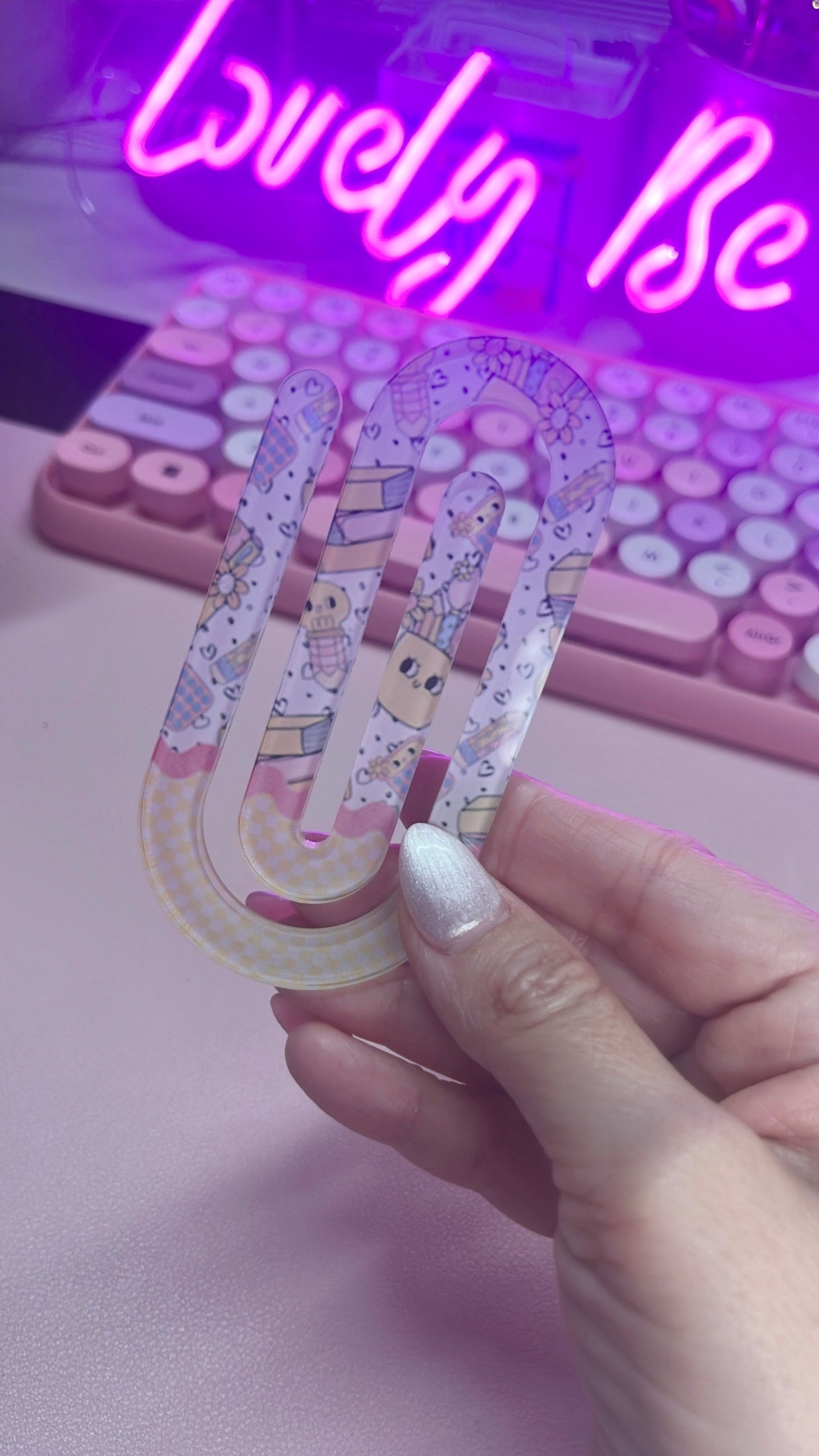 School supplies themed jumbo paperclip