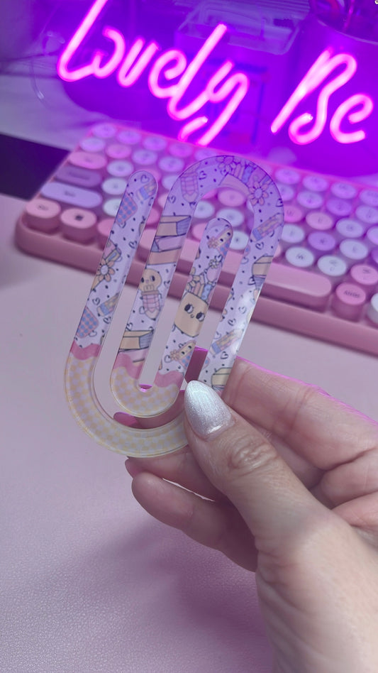 School supplies themed jumbo paperclip