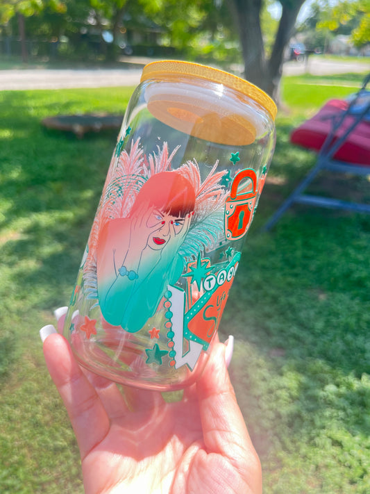 Life of a Showgirl glass cup