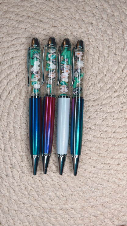 Spring butterlies snowglobe twist pen