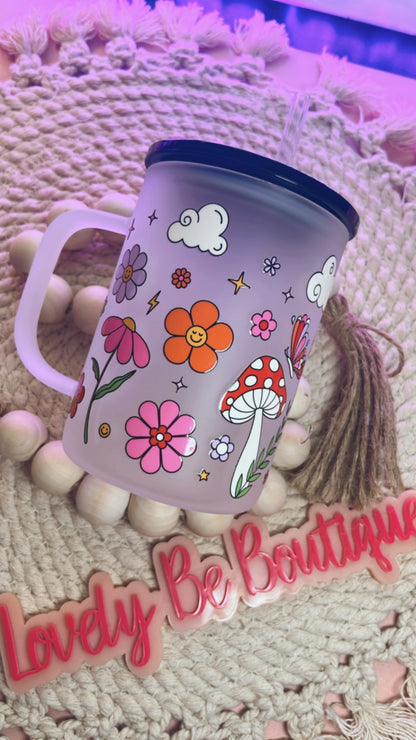 Spring fever frosted glass mug