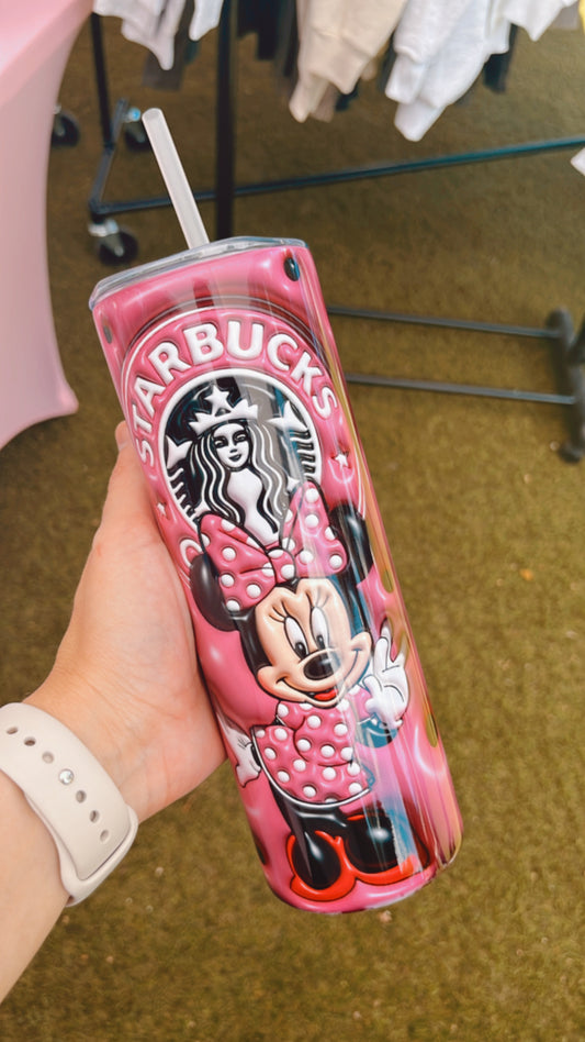 Pink Starbies Mouse tumbler