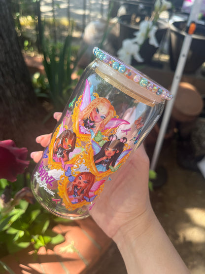 Girly girls glass cup ( Bratz)