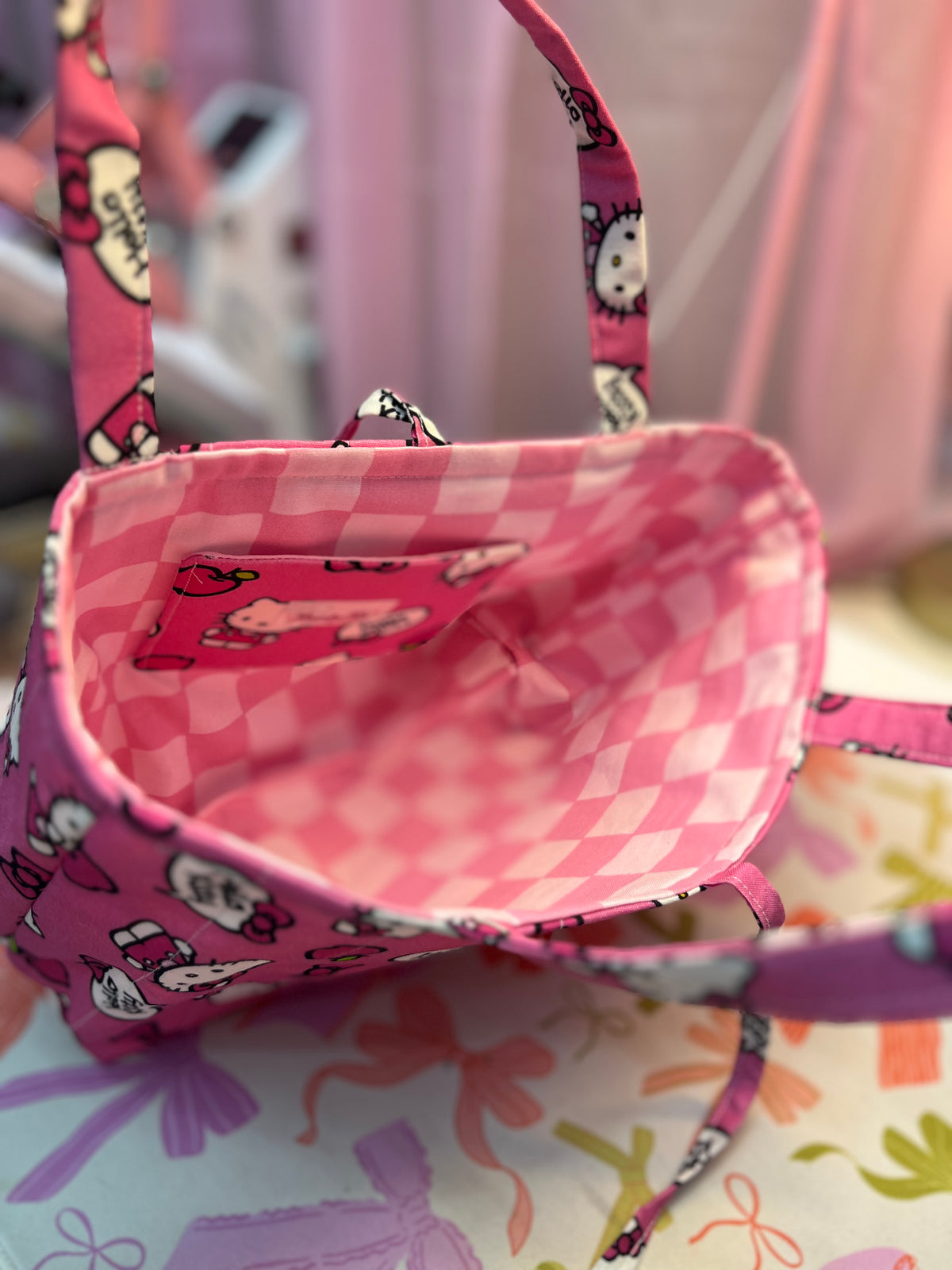 Pink Kitty Mini tote bag