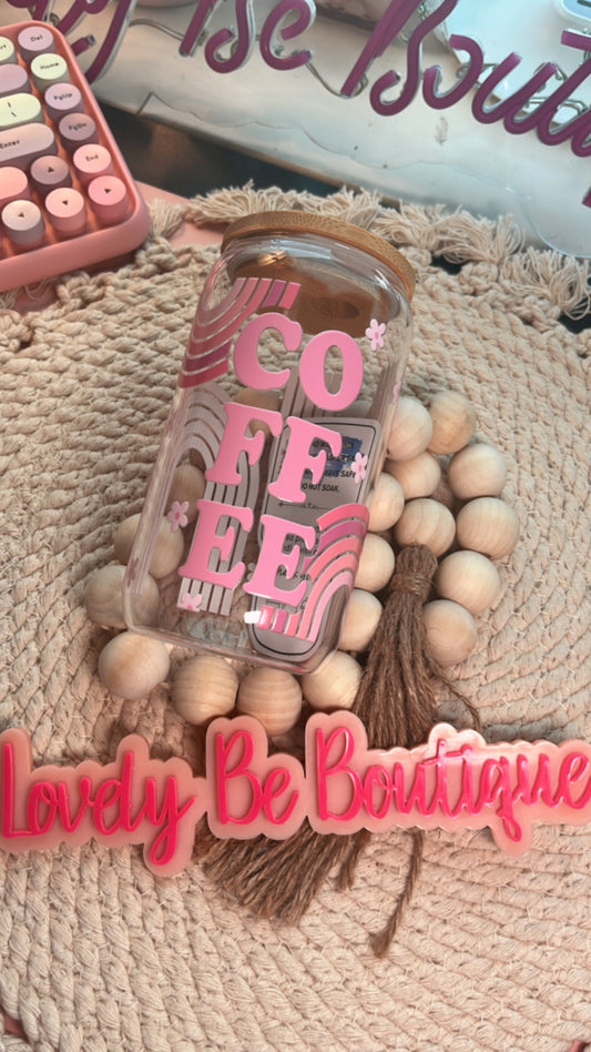 Pink Rainbow coffee cup