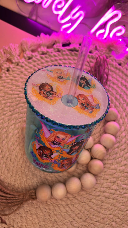 Cool girlz blue/bling glass mug bundle