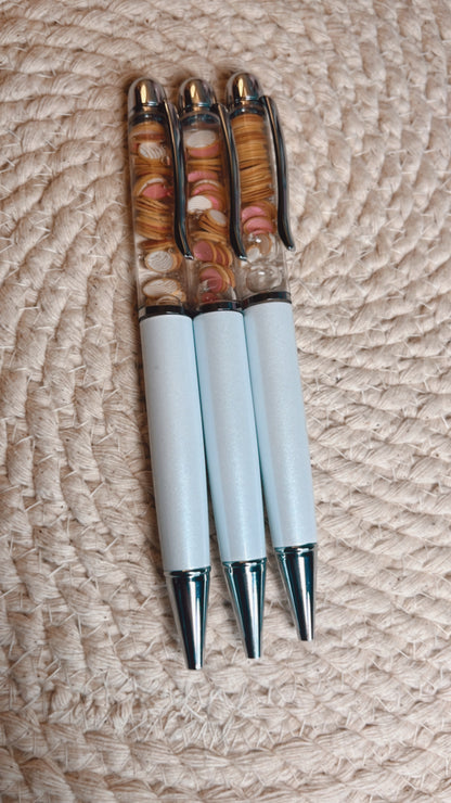 Concha snowglobe twist pen (white)