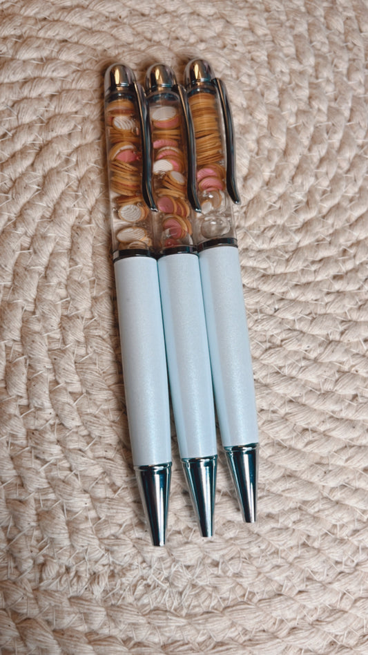 Concha snowglobe twist pen (white)