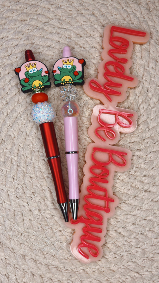 Prince Froggie beaded pen