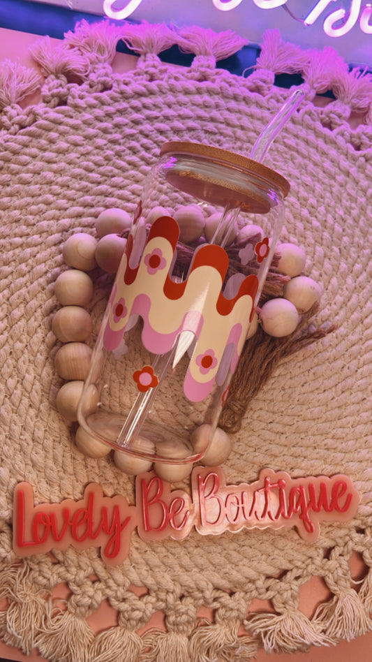 Boho groovy glass cup bundle