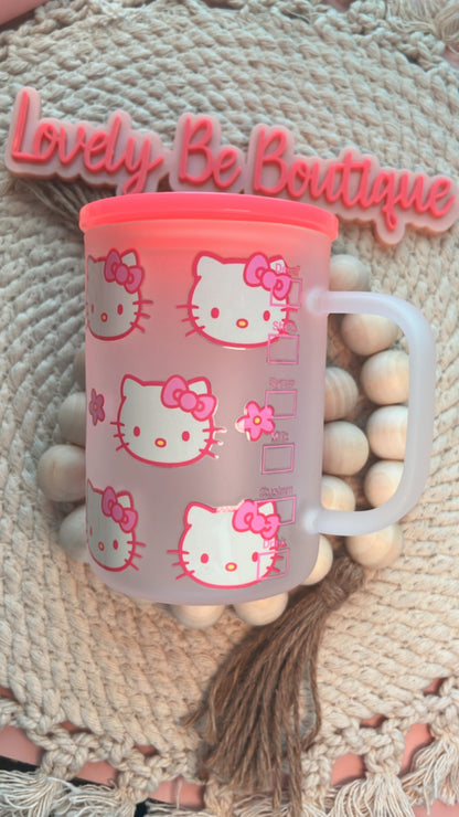 Hot pink coffee frosted mug