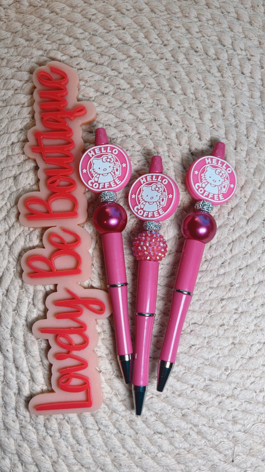 Hello coffee beaded pens