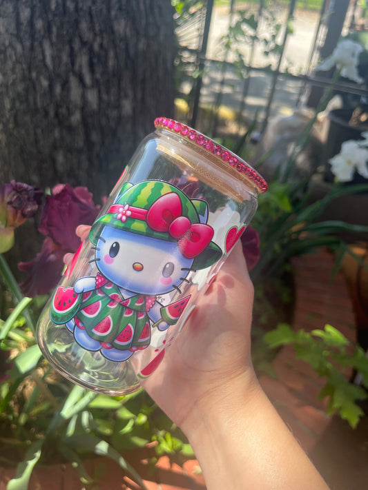 Watermelon cutie glass cup